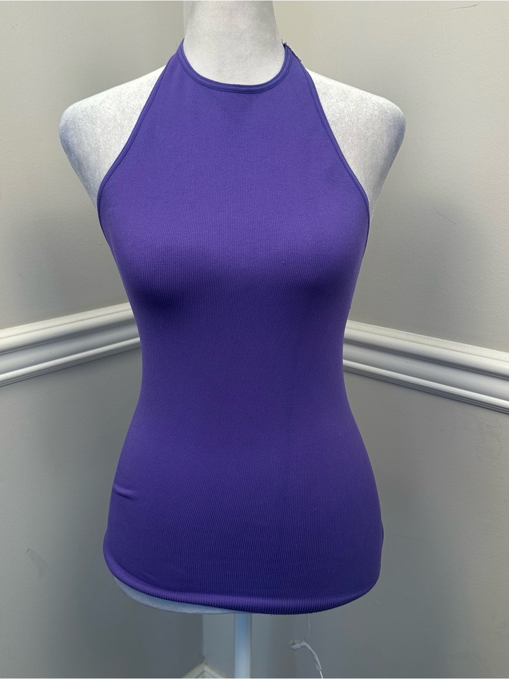 FP Movement by Free People Purple Ribbed Halter Tank Top XS/S